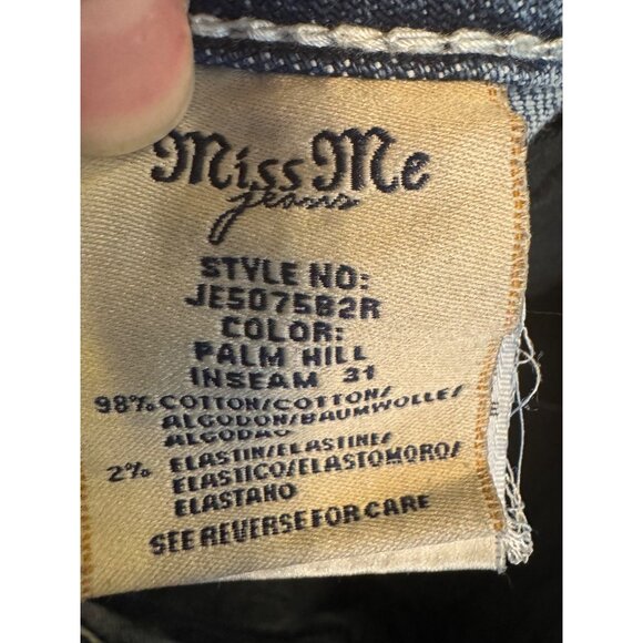 Miss Me Jeans Womens Size 31 Bootcut Palm Hills Blue Denim - Picture 6 of 9